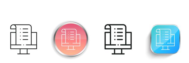 list icon thin linear regular and button style vector image