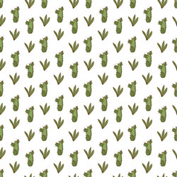 Seamless pattern in y2k with two types of cacti vector