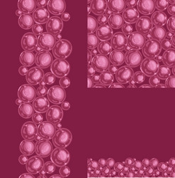 Set of red bubbles seamless pattern and borders vector