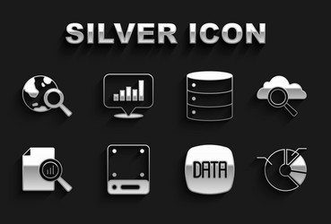 set server search cloud computing pie chart vector image