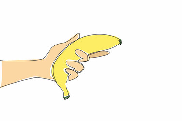 single continuous line drawing hand holding Vector Image