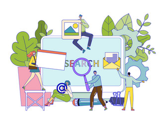 web page development concept tiny people create vector image