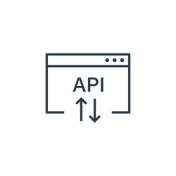 Api icon in flat style software integration vector