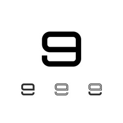 Digital Nine Font - Tech Style vector image