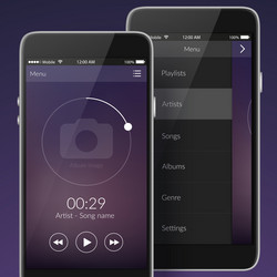 ui design concept with elements for mobile vector image
