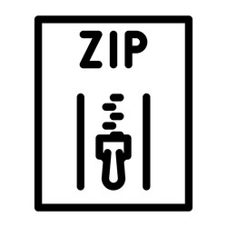 Zip file format document line icon vector