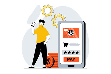 employee hiring process concept with people scene vector image