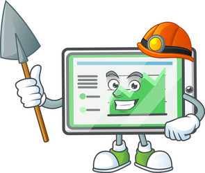 miner up chart horizontal table shape character vector image