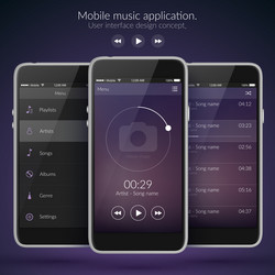 mobile user interface design concept with icons vector image