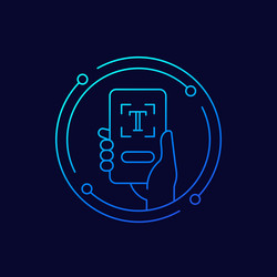 text scan line icon with a smart phone vector image