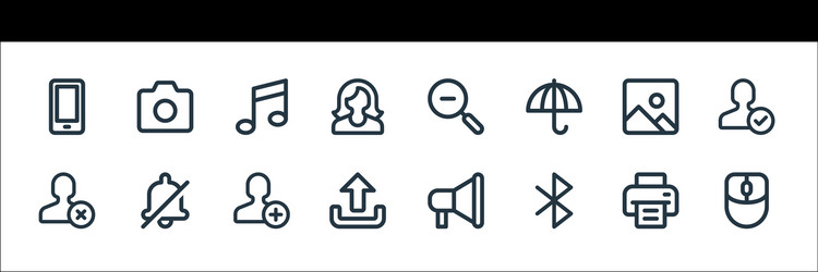 user interface line icons linear set quality vector image