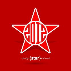 abstract design element star with new year date vector image
