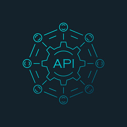 api icon in flat style software integration vector image