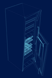 contour refrigerator is open and empty vector image