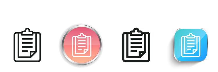 list icon thin linear regular and button style vector image