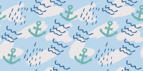 seamless pattern with hand drawn ocean wave vector