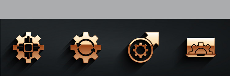 set processor gear and arrows as workflow vector image