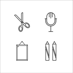 design and studio simple linear icon setsimple vector image