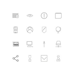 internet technologies linear thin icons set vector image