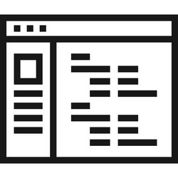 program coding flat line web icon concept vector image
