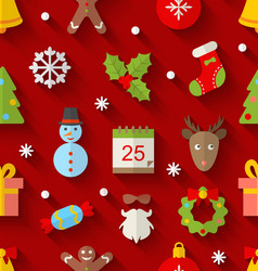 seamless pattern with christmas colorful objects vector image