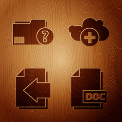 set doc file document unknown folder vector image
