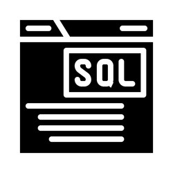 Sql query database glyph icon vector