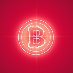 bitcoin with neon red target on the background vector image