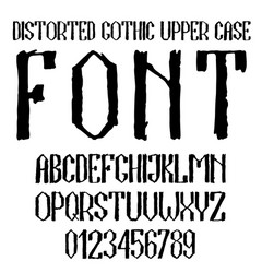 Distorted Gothic Script Font vector image