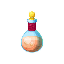 glass vial with green witch potion isolated elixir vector image