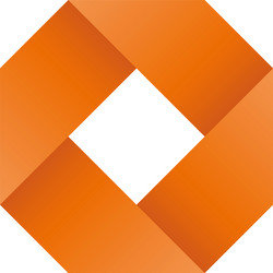 orange infinite ribbon loop folded in a shape vector image