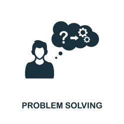 Problem solving icon monochrome simple element vector