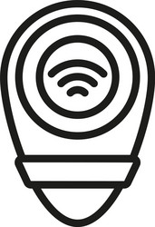 Wireless tracker icon outline style vector