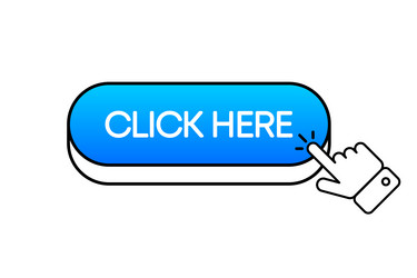 click here button 3d style with hand vector image