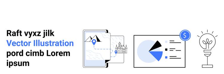 digital data visualization with mobile maps vector image