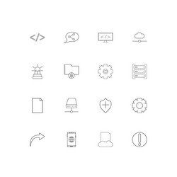 internet technologies linear thin icons set vector image
