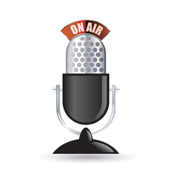 Microphone icon retro vintage Royalty Free Vector Image