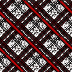 Seamless plaid check pattern in red white vector