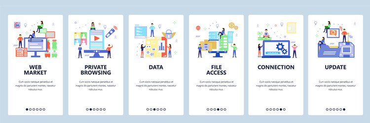 Website and mobile app onboarding screens vector