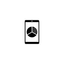 black silhouette of a smartphone displaying pie vector image