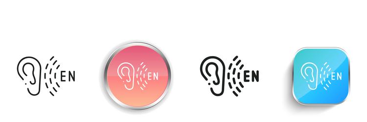 listening icon thin linear regular and button vector image