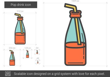 Pop drink line icon vector