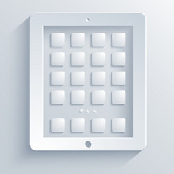 concept computer tablet on light blue background vector