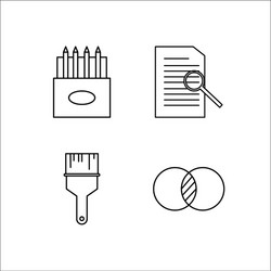 design and studio simple linear icon setsimple vector image