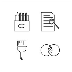 Design and studio simple linear icon setsimple vector