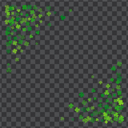 Frame or border of random scatter clover leaves vector