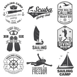 Sailing & Diving Club Badges Vector Image