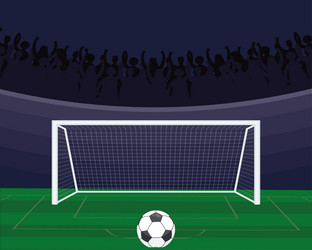 soccer penalty kick scene vector