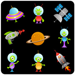 Space elements set Royalty Free Vector Image - VectorStock