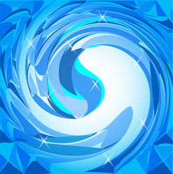 Blue wave background template vector